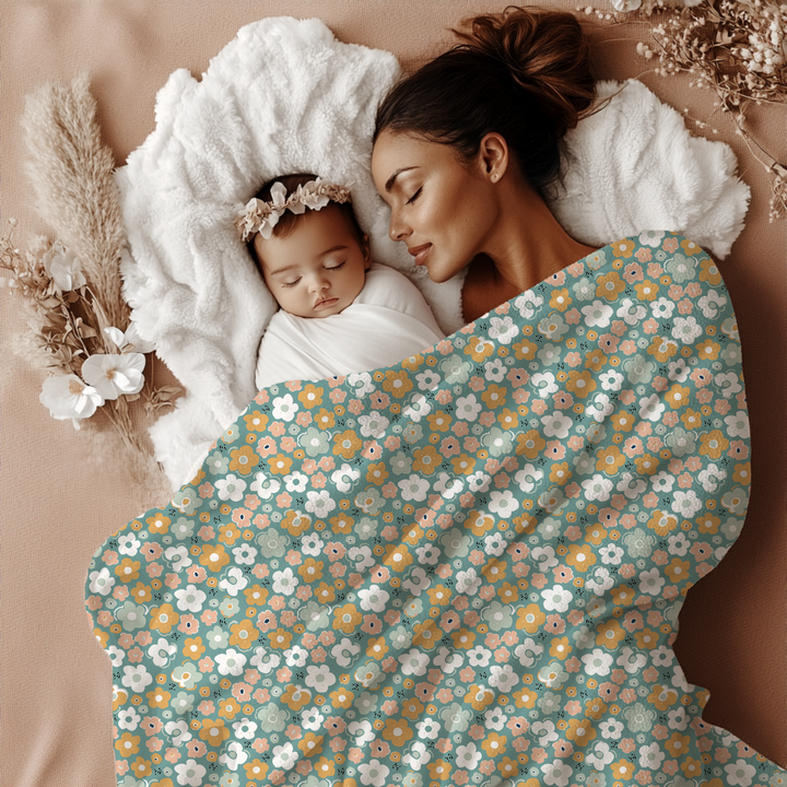 Green Boho Minky Blanket