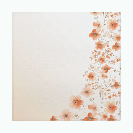 Peach Floral Swaddle Blanket