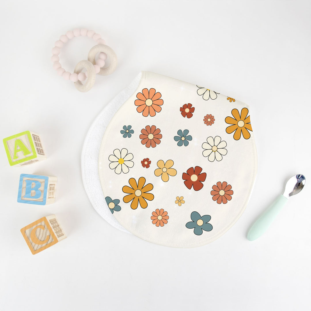 Flower Power Peanut Burp Cloth