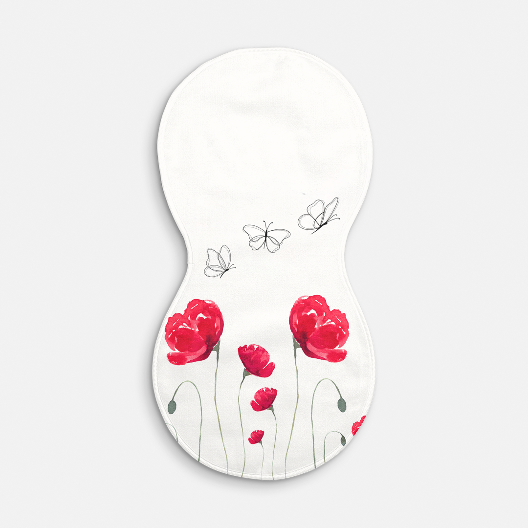 Red Floral Burp Cloth