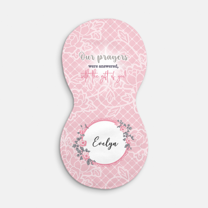 Roses and Lace Peanut Burp Cloth