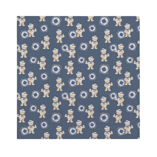 Teddy Bear Sailor Swaddle Blanket