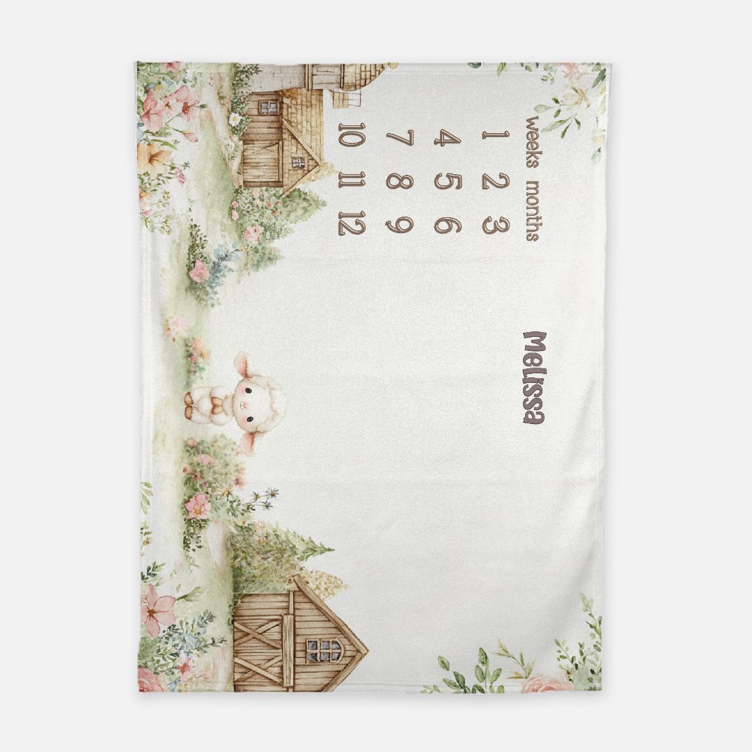 Whimsical Farm Milestone Blanket