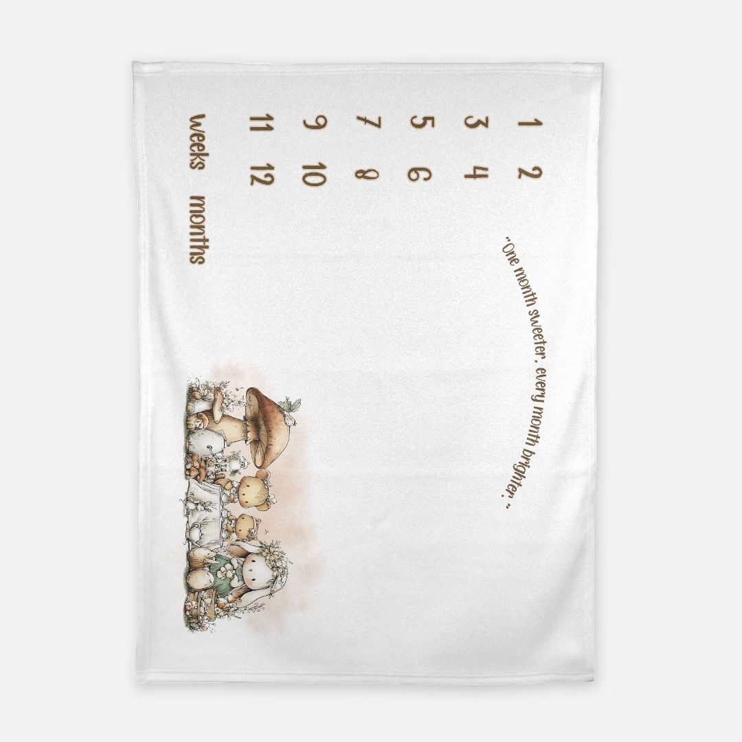 Forest Animal Tea Party Milestone Blanket