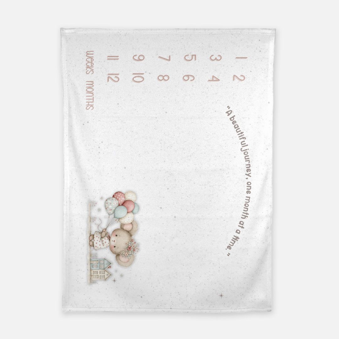 Mouse and Balloons Milestone Blanket