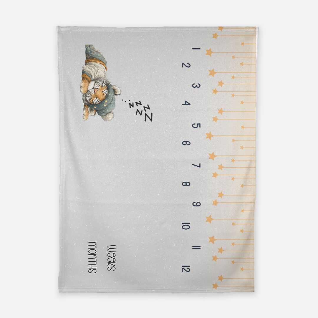 Sleeping Tiger Milestone Blanket