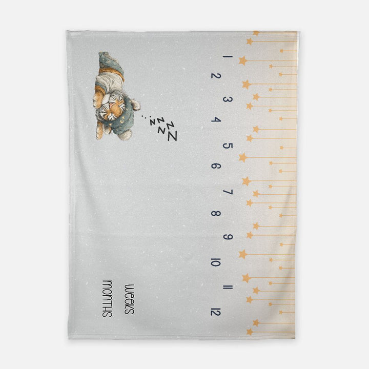 Sleeping Tiger Milestone Blanket