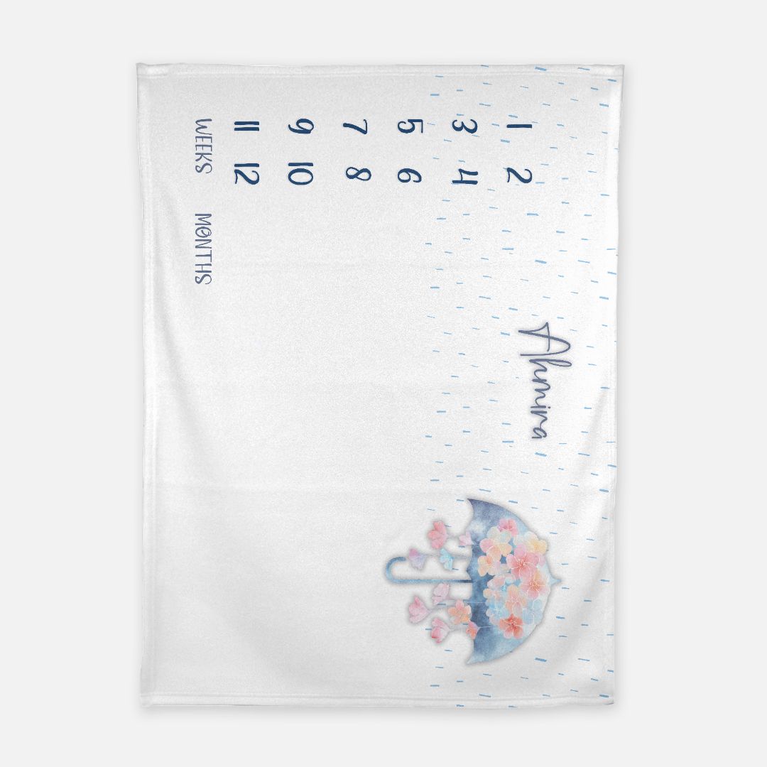 Flora Umbrella Milestone Blanket