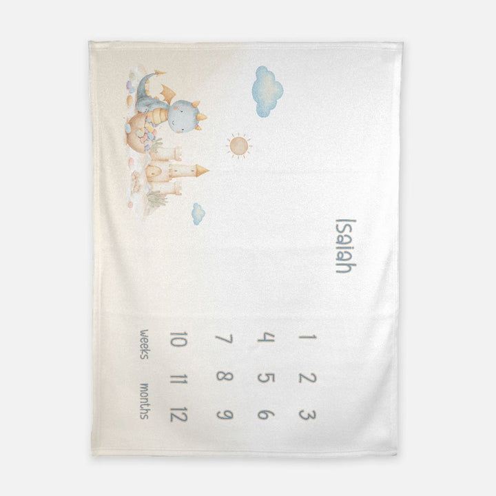 Dinosaur Castle Milestone Blanket