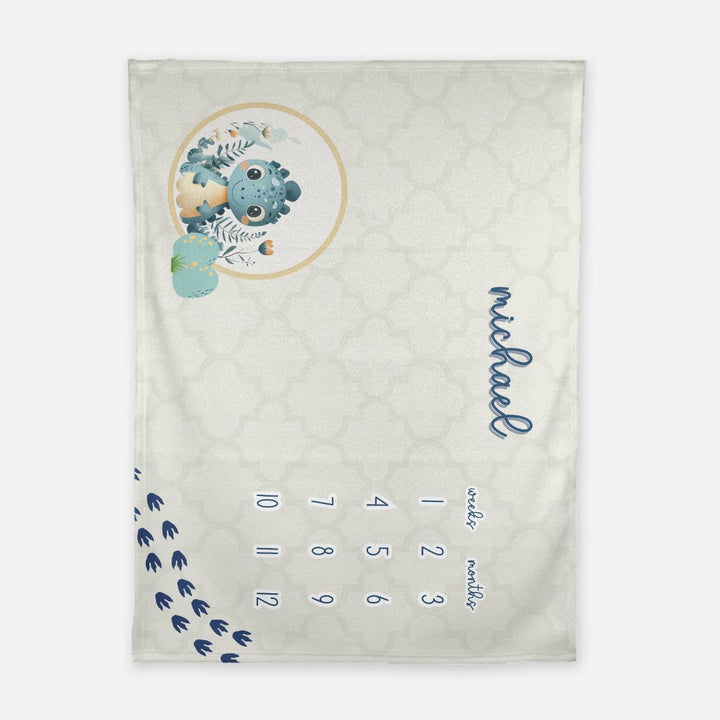 Dinosaur Steps Milestone Blanket