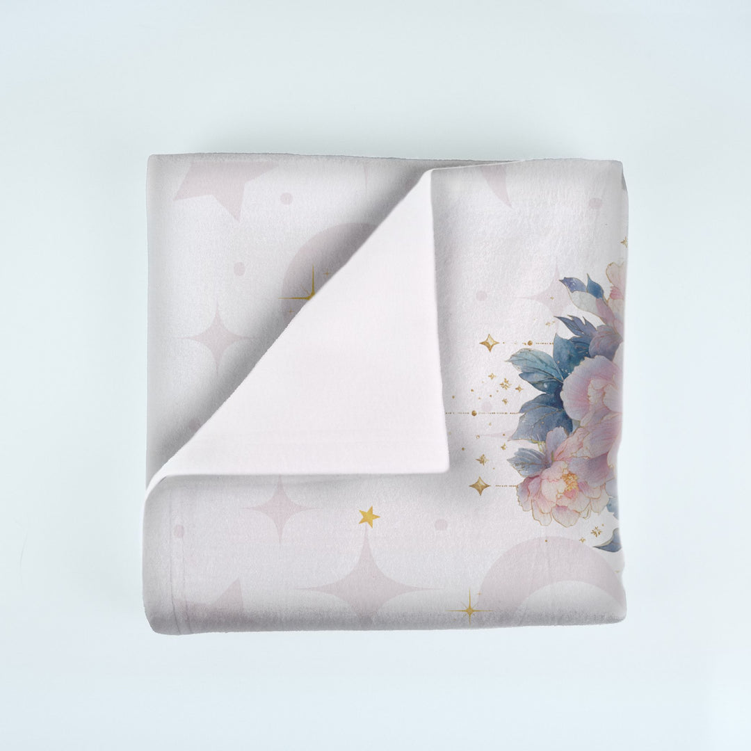 Floral Crescent Moon Milestone Blanket