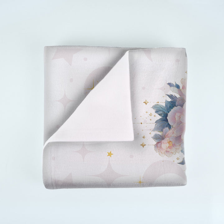 Floral Crescent Moon Milestone Blanket