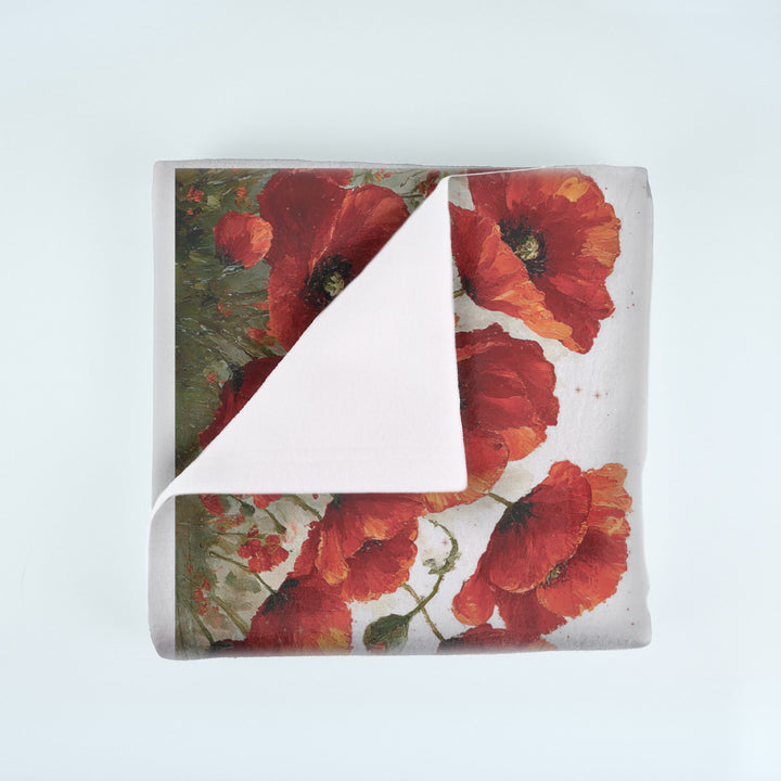 Red Poppy Flower Milestone Blanket