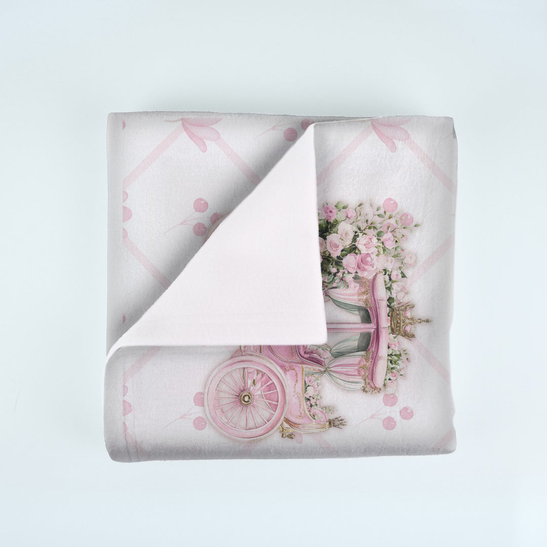 Pink Floral Carriage Milestone Blanket