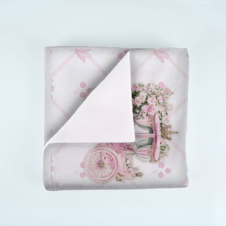 Pink Floral Carriage Milestone Blanket