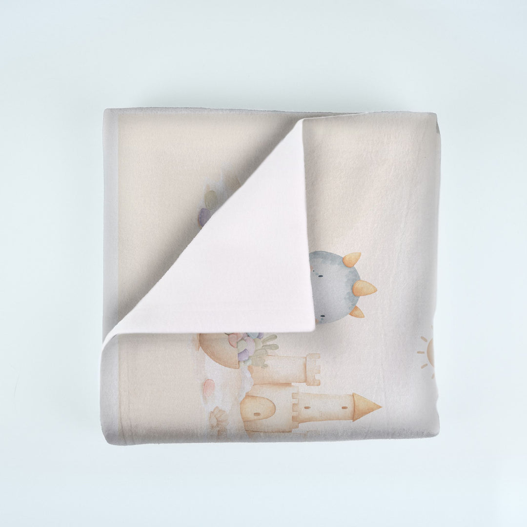 Dinosaur Castle Milestone Blanket