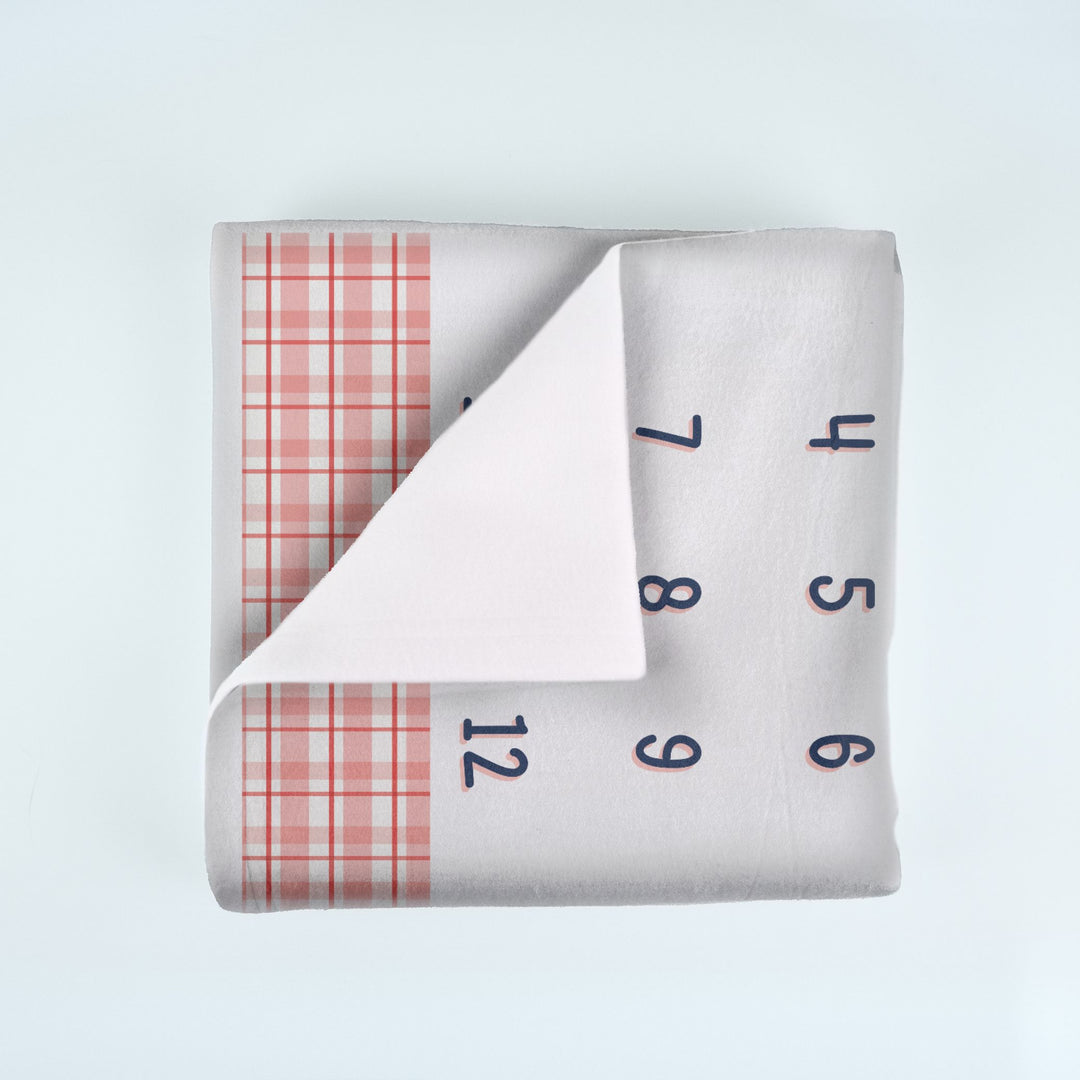 Plaid Teddy Bear Milestone Blanket