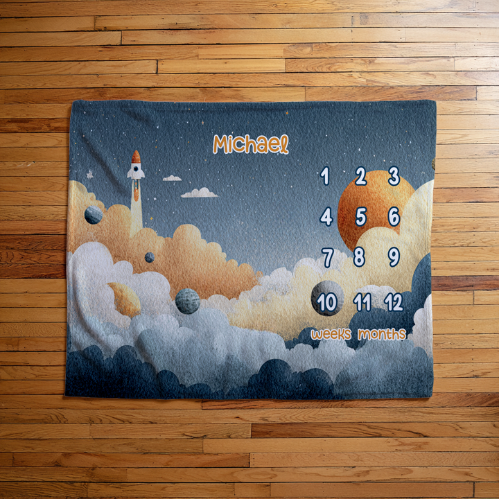 Outer Space Milestone Blanket
