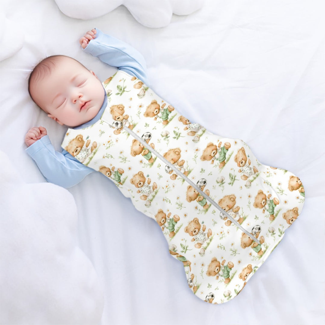 Teddy Bears Playing Soccer Sleeveless Baby Sleep Sack