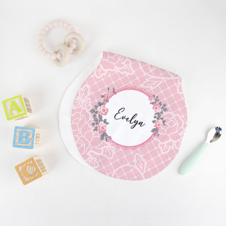 Roses and Lace Peanut Burp Cloth