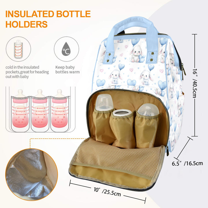 Rabbits and Balloons Diaper Bag