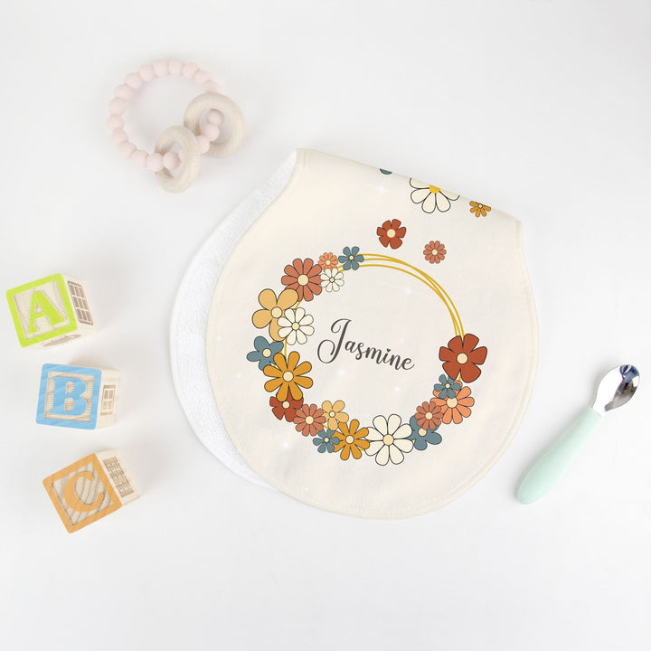 Flower Power Peanut Burp Cloth