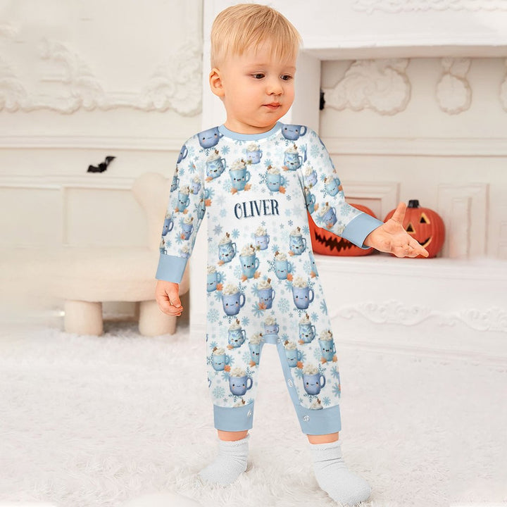 Blue Cocoa Mugs Long Sleeve Baby Romper
