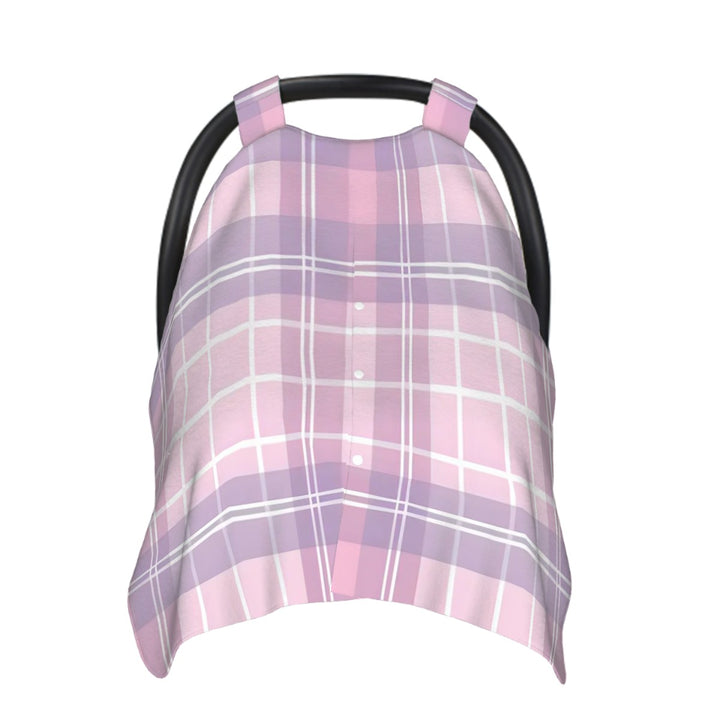 Pink and Purple Plaid Baby Car Seat Cover