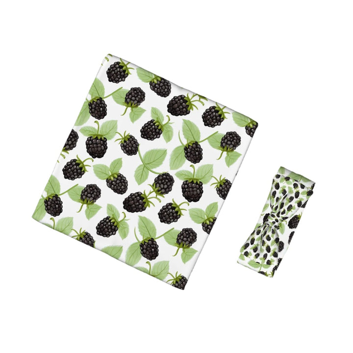 Blackberry Baby Headbands & Swaddle Blanket Set