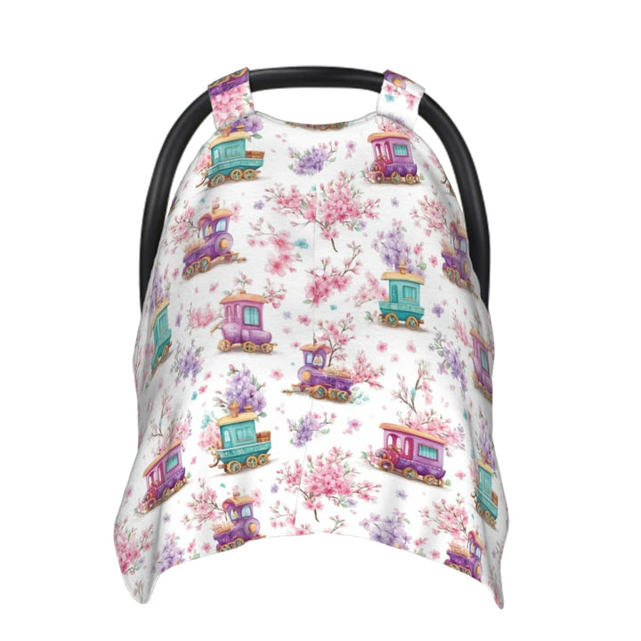 Whimsical Cuddle Train Baby Car Seat Cover