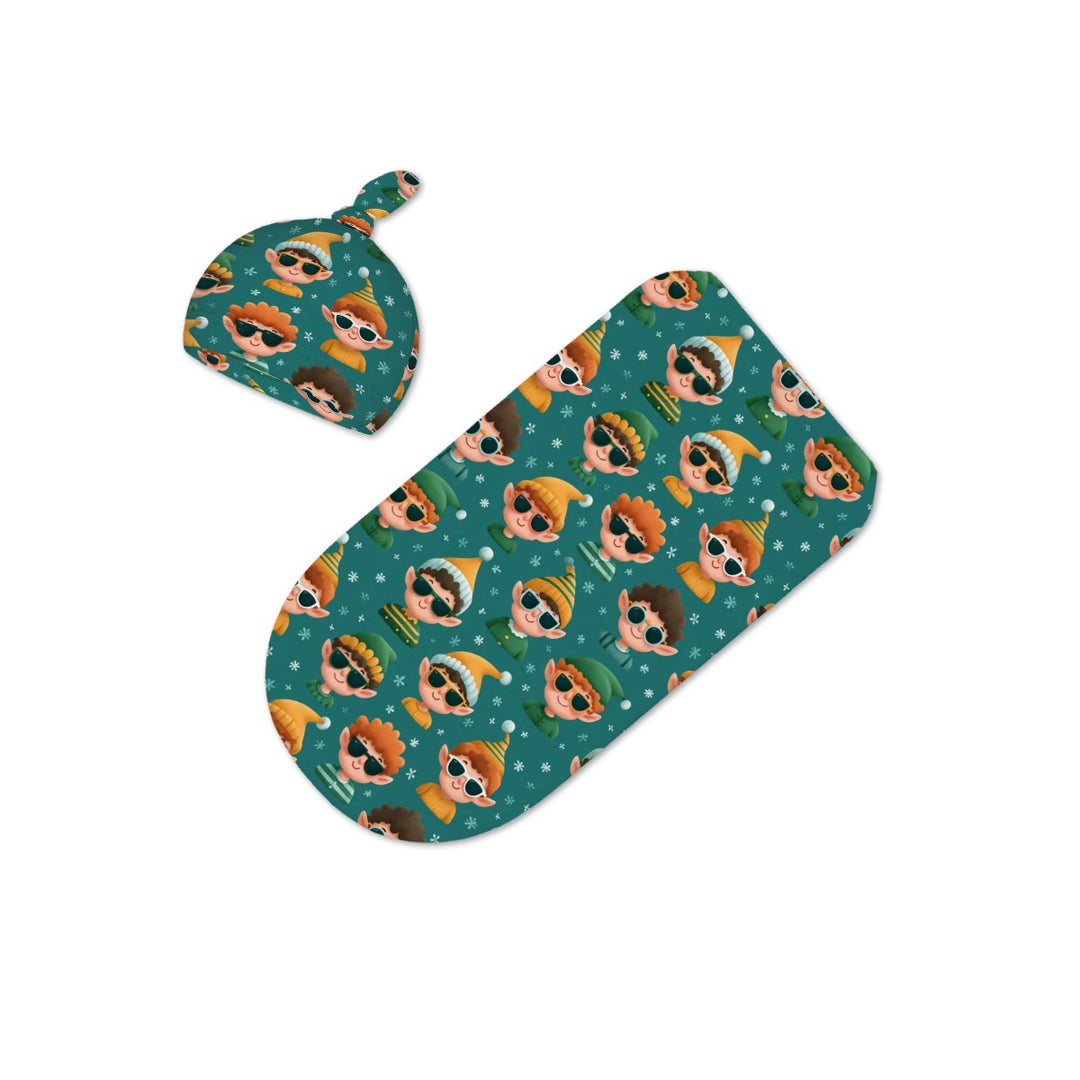 Cool Christmas Elves Cocoon Baby Swaddle Set