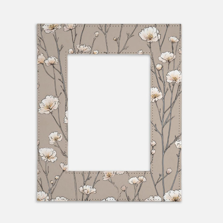 Tan and Cream Floral Picture Frame
