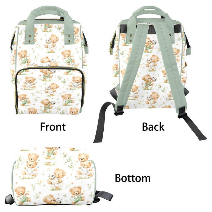 Bears Playing Soccer Diaper Bag