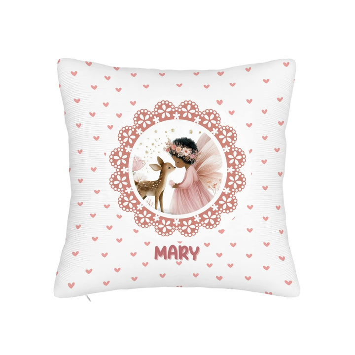Black Girl Forrest Fairy Throw Pillow Covers
