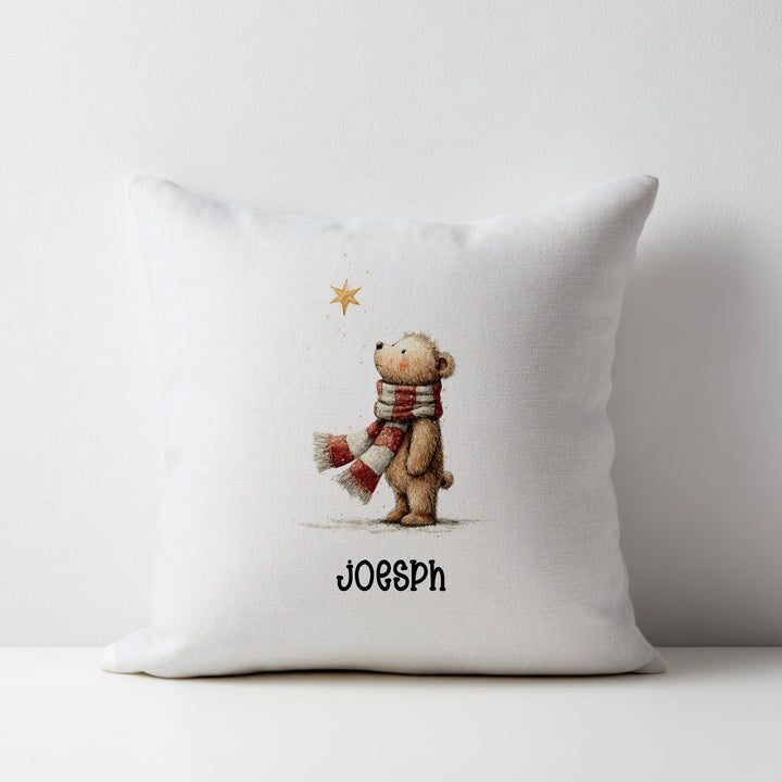 Teddy Bear and the Star Plush Throw Pillow Covers