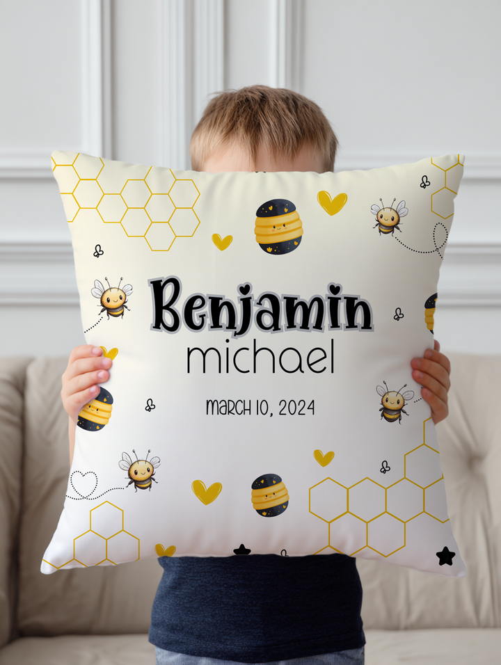 Honey Bee Corduroy Throw Pillow Covers