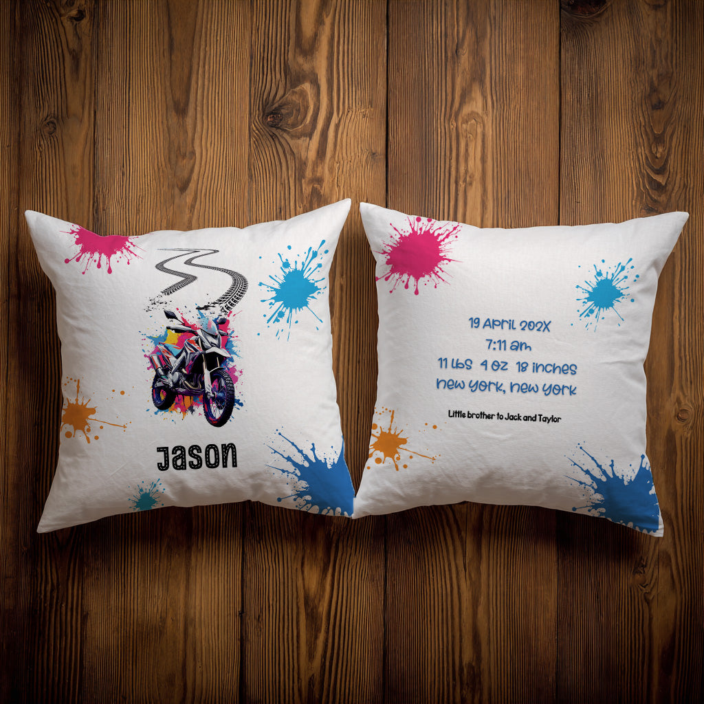 Motor Bike Splash Throw Pillow Covers