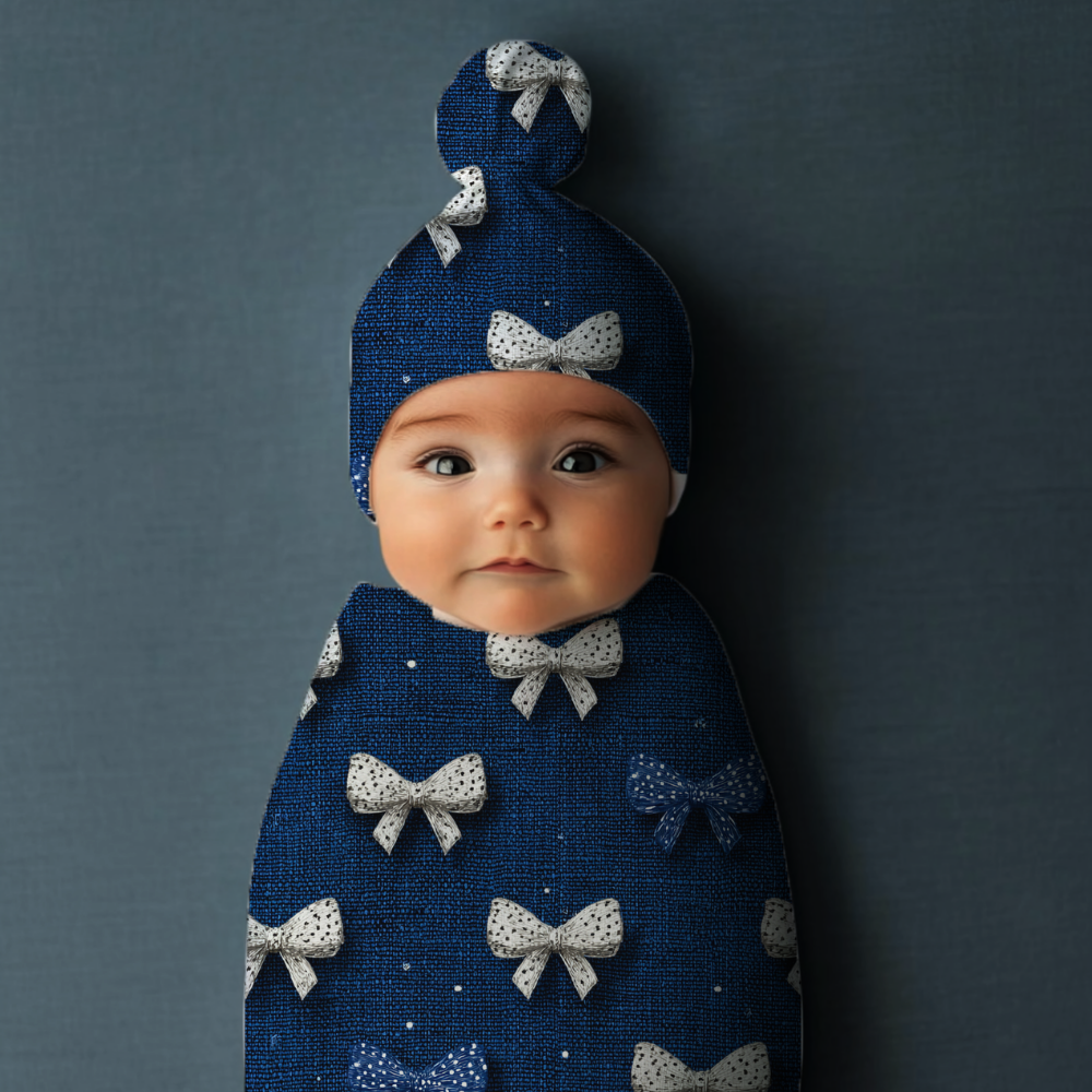 Christmas Bows Cocoon Baby Swaddle Set