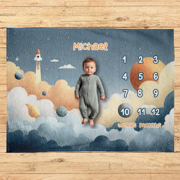 Outer Space Milestone Blanket