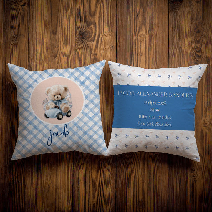 Teddy Bear Driver Throw Pillow Covers
