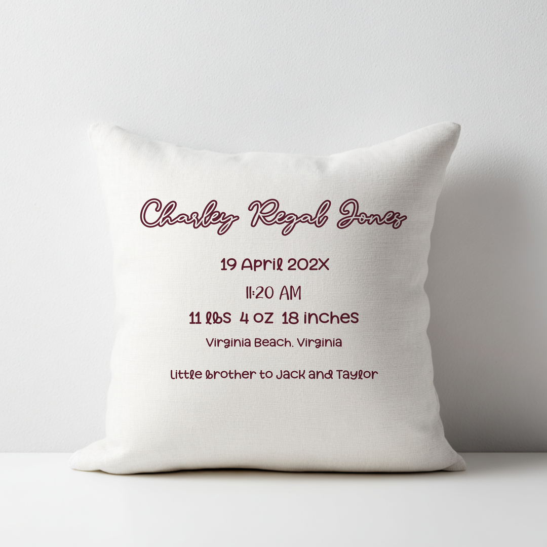 Burgundy and White Flowers Throw Pillow Covers