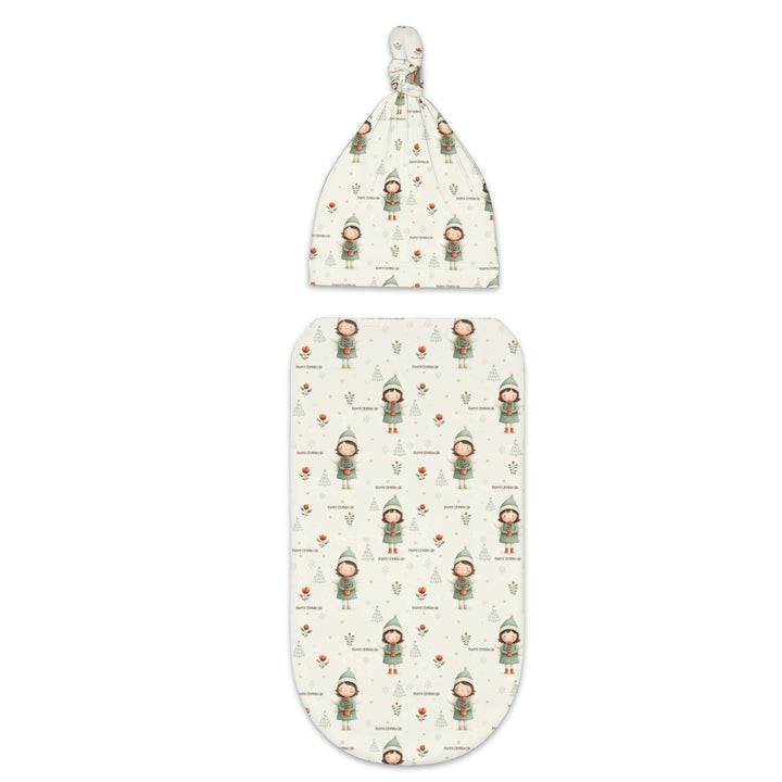 Christmas Flower Cocoon Baby Swaddle Set