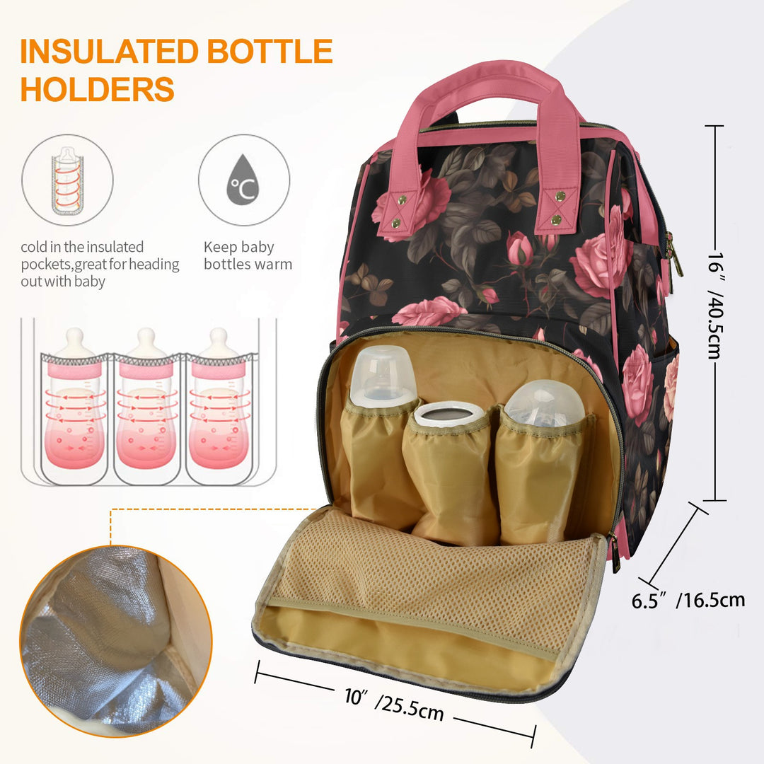 Pink Rose Diaper Bag