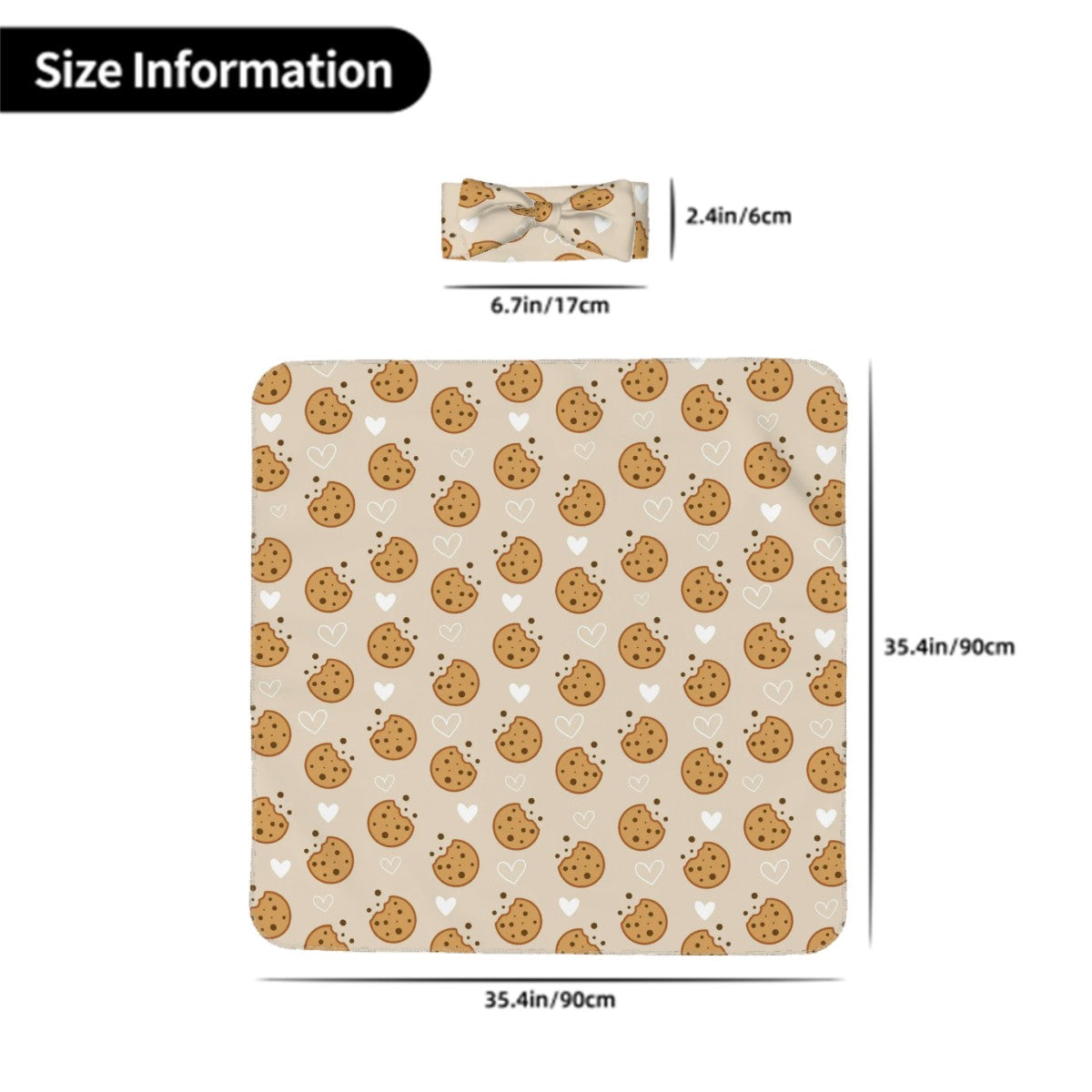 My Little Cookie Baby Headbands & Swaddle Blanket Set