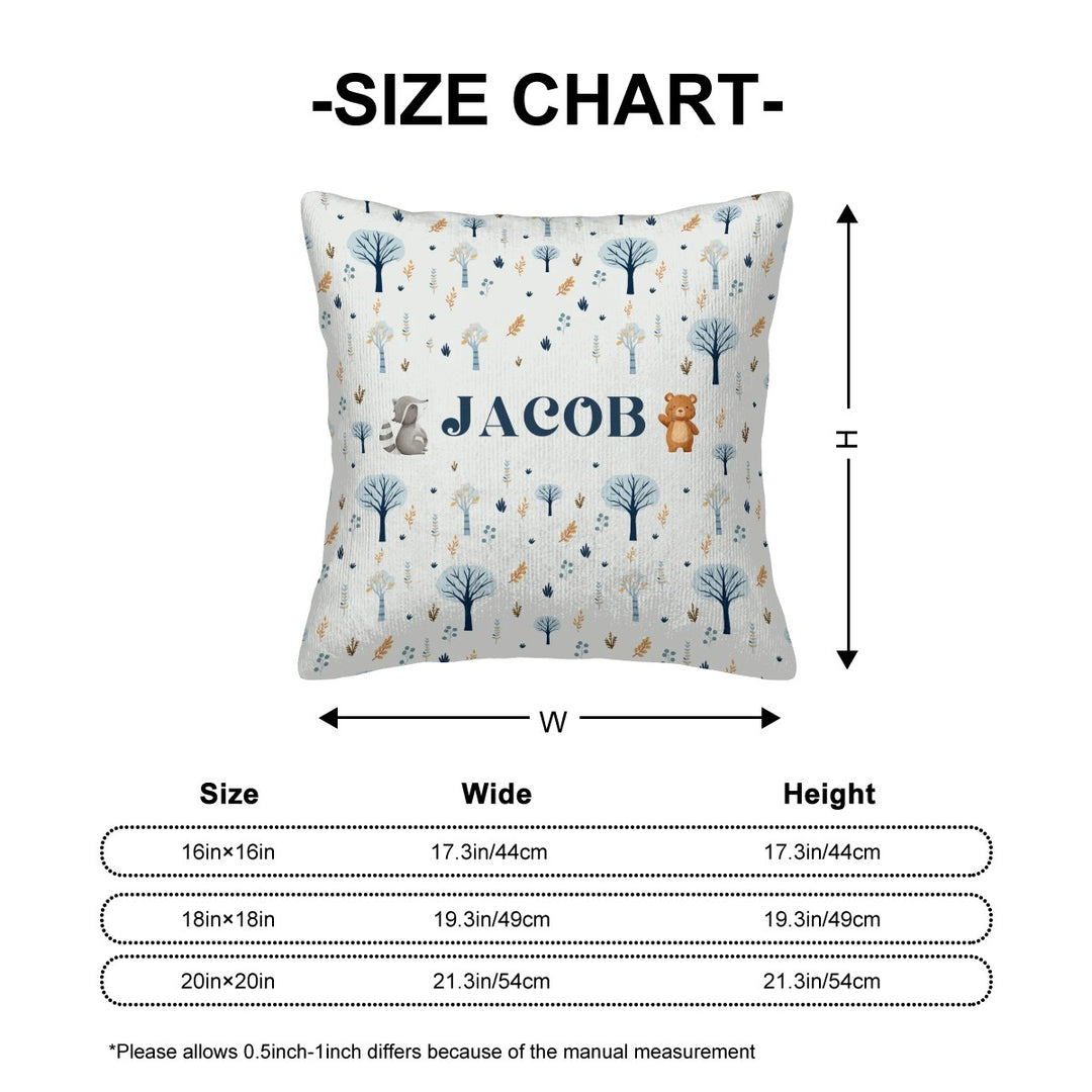 Woodland Animal Corduroy Throw Pillow Covers