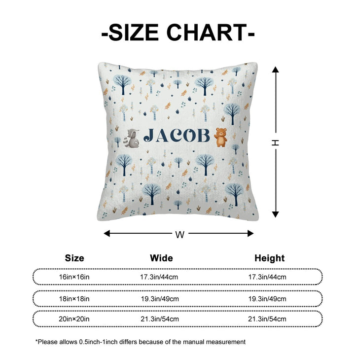 Woodland Animal Corduroy Throw Pillow Covers