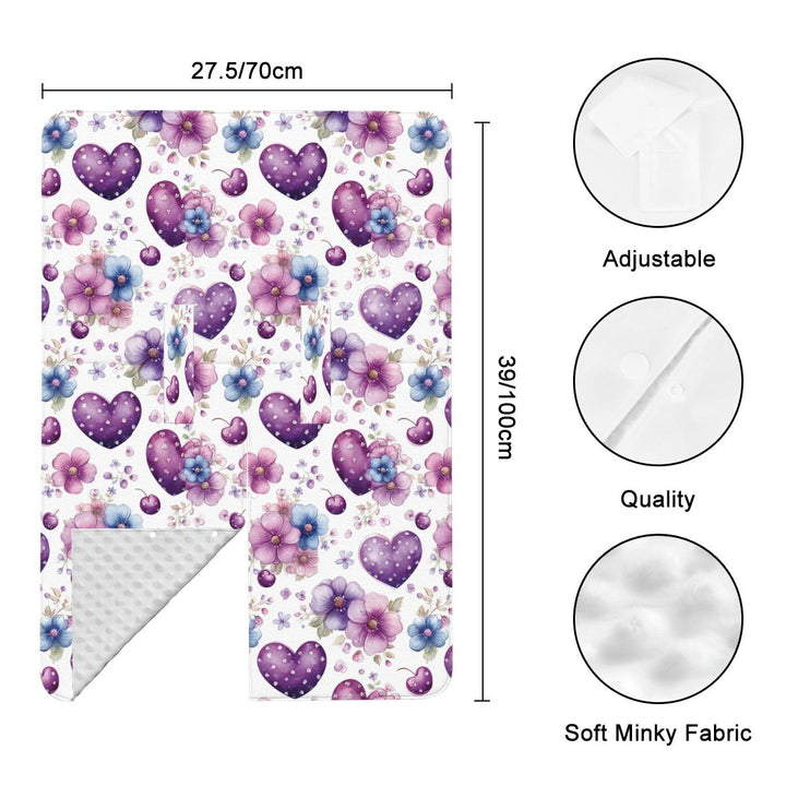 Purple Hearts and Flowers Car Seat Cover