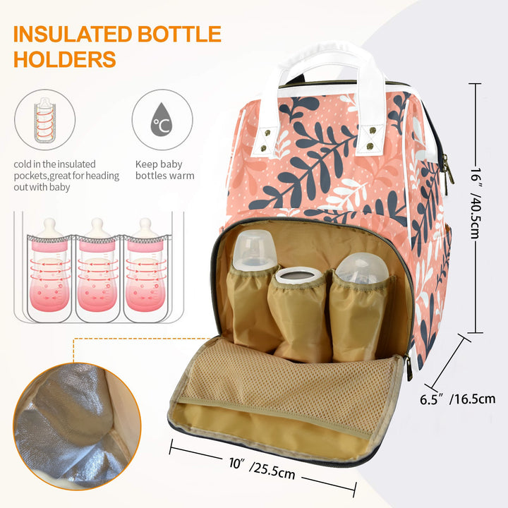 Peach Boho Flower Diaper Bag