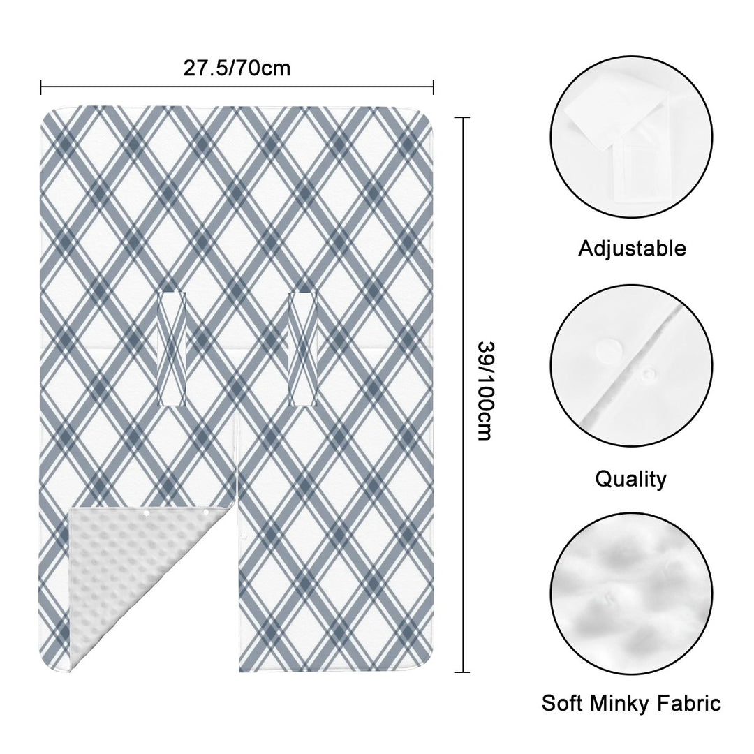 Blue and Grey Plaid Baby Car Seat Cover