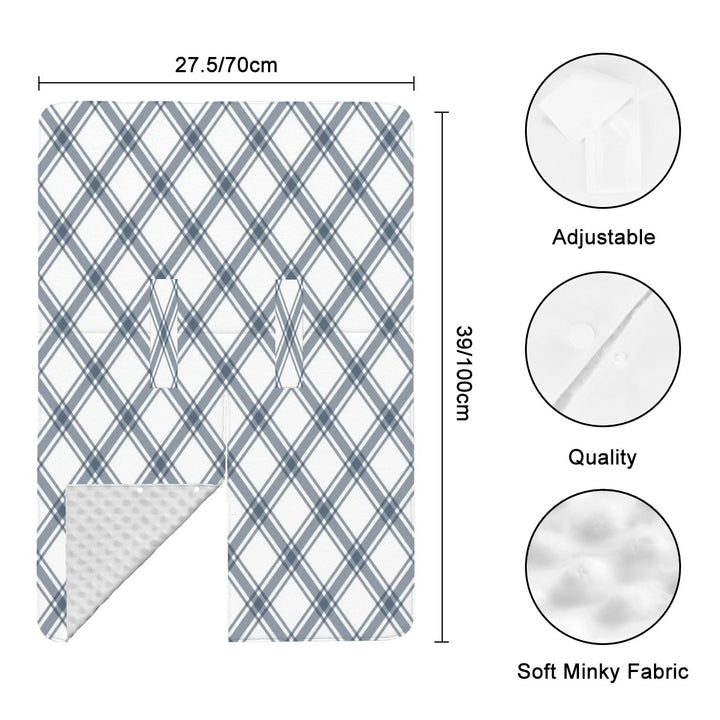 Blue and Grey Plaid Baby Car Seat Cover